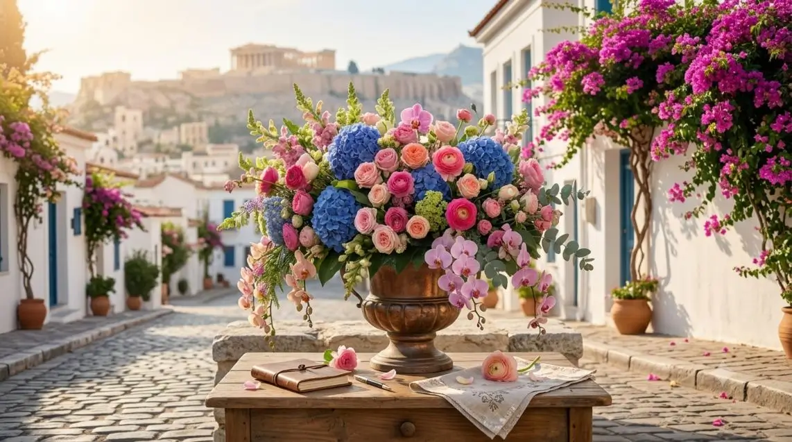 Sending Flowers to Athens Greece - Luxury flower delivery service by 21Flowers
